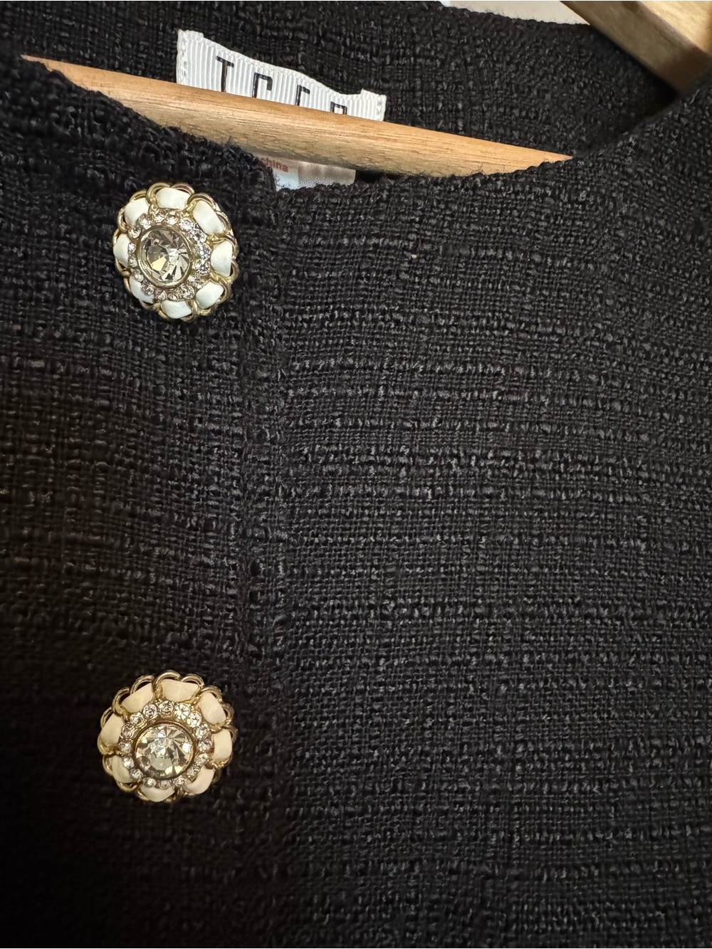 Elegant Black Peplum Tweed Jacket New - Picture 6 of 8